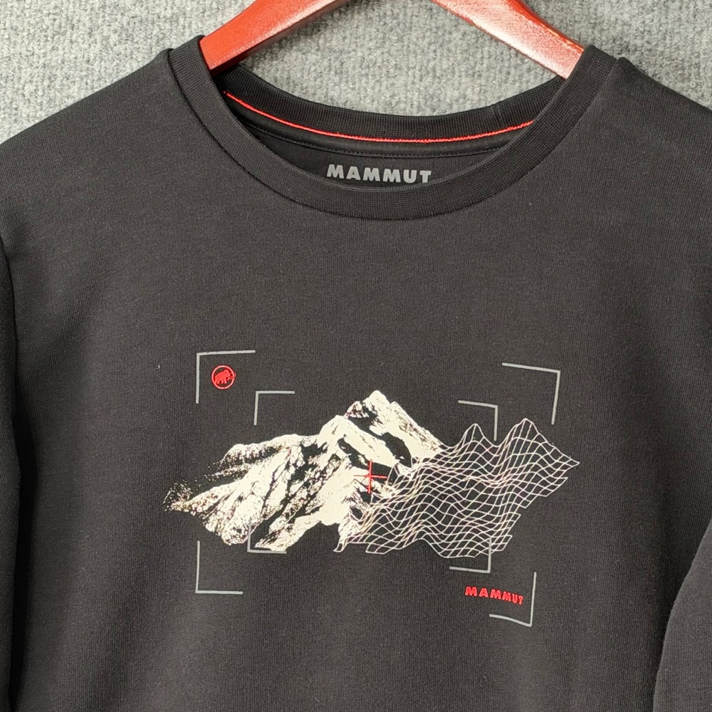 Mammut Black Mountain Graphic Crewneck Sweatshirt Mens Small 1014-04050
